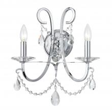 Crystorama 6822-CH-CL-MWP - Othello 14'' Polished Chrome Sconce