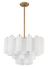 Crystorama ADD-308-AG-WH - Addis 22'' Aged Brass Chandelier