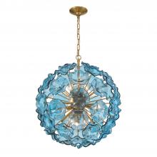 Crystorama ESM-4006-AG-BL - Esme 22.5'' Aged Brass Chandelier