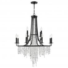 Crystorama GAB-B7312-MK - Gabrielle 30'' Matte Black Chandelier
