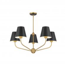 Crystorama XAV-B9315-VG-MK - Xavier 28'' Vibrant Gold + Matte Black Chandelier