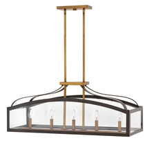 Hinkley Merchant 3416BZ - Large Five Light Linear Chandelier