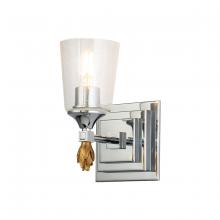 Lucas McKearn bb1022pc-1-f1g - Vetiver 1 Light Vanity in Polished Chrome with Gold Accent