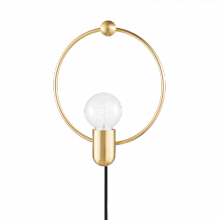 Mitzi by Hudson Valley Lighting HL638201-AGB - Darcy Plug-In Sconce