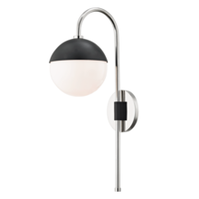 Mitzi by Hudson Valley Lighting HL249101-PN/BK - Renee Plug-In Sconce
