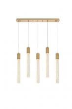 Elegant 2066S36SG - Weston 5 lights pendant in satin gold