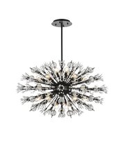 Elegant 2500D36BK - Vera 36 inch crystal starburst oval pendant in black