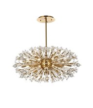 Elegant 2500D42SG - Vera 42 inch crystal starburst oval pendant in gold