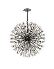 Elegant 2500D50BK - Vera 50 inch crystal starburst round pendant in black