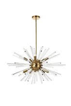 Elegant 2502D32SG - Sienna 32 inch crystal rod pendant in gold