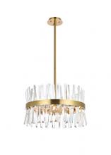 Elegant 6200D20SG - Serephina 20 inch crystal round pendant light in satin gold