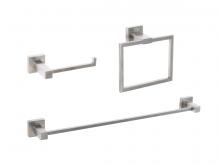 Elegant HWB-12S3RBNK - Bathroom hardware set 24"x2.7+6.6"x3.1"+7.8"x5.9 brushed nickel