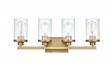 Elegant LD7316W25SG - Wall sconce W25"x E5.6" x H9.8"L4 Satin Gold frame with Clear glass