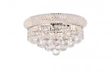 Elegant V1800F14C/RC - Primo 6 light Chrome Flush Mount Clear Royal Cut Crystal