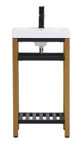 Elegant VF14018GB - 18 inch Single Bathroom Metal Vanity in Golden Black