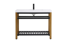 Elegant VF14042GB - 42 inch Single Bathroom Metal Vanity in Golden Black