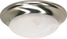 Nuvo 60/6009 - 1 Light; 12 in.; Flush Mount; Twist and Lock with Alabaster Glass; Color retail packaging; Brushed